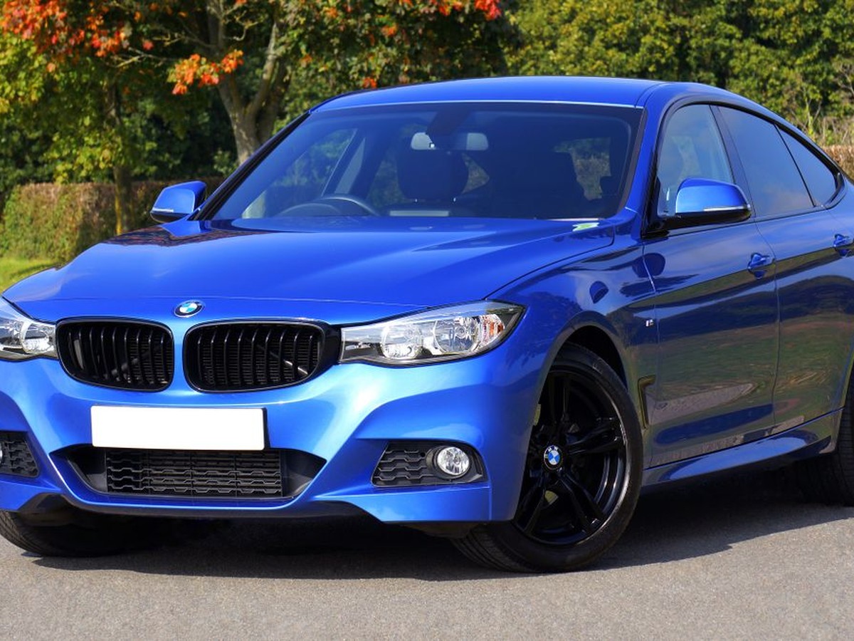 Blue car parked outdoors