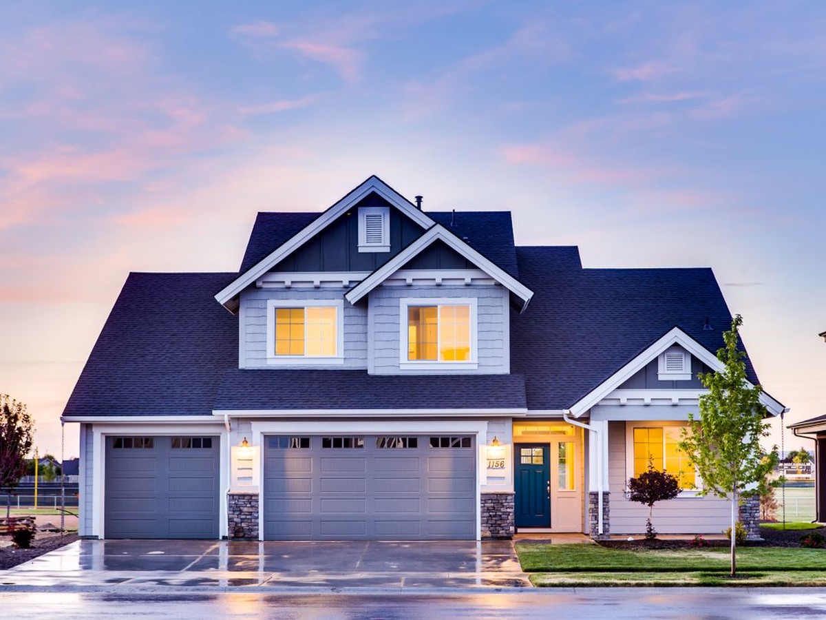 House exterior at dusk