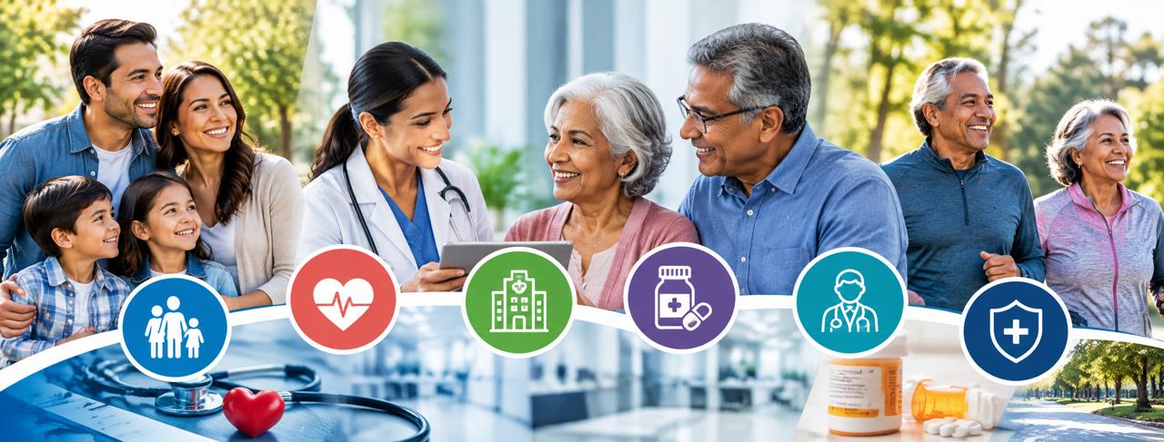 Family and older adults discussing health care